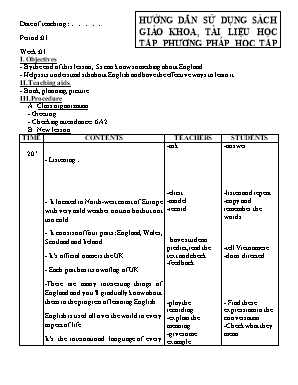 Giáo án Tiếng Anh Lớp 6 thí điểm - Chương trình học kì I